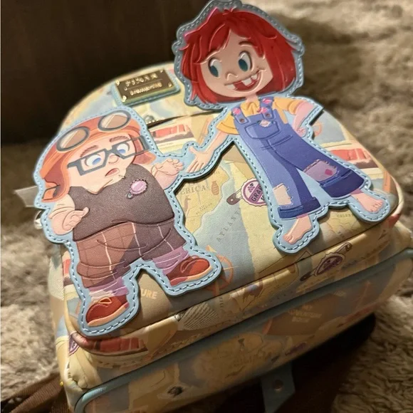 Loungefly Pixar Kids Backpack - Cream and Blue Adventure display picture 1